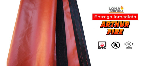 Lona Ignífuga 4m X 4m, Lona Antichispa Rojo