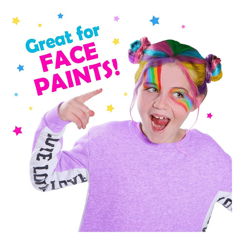 Imagen 3 de 10 de Tizas De Colores Para Pintar Cabello Maquillaje Para Niñas