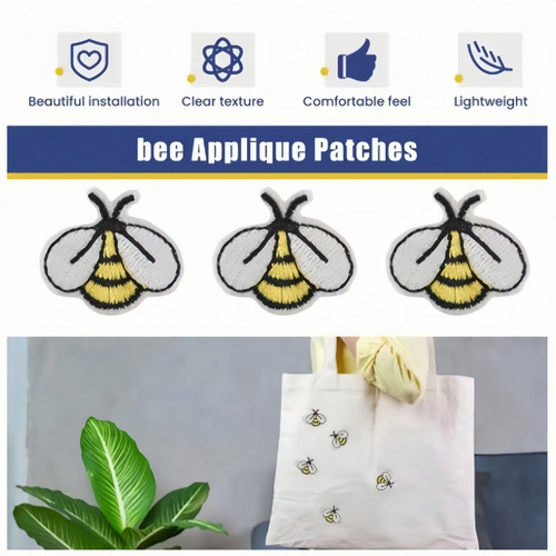 Parches Bordados De Abejas Lindos Para Niños, 60 Unidades