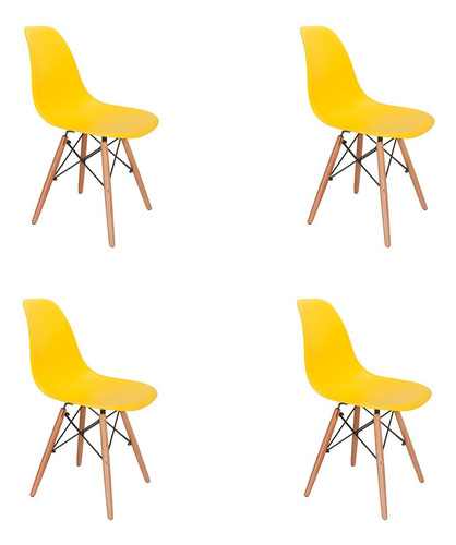 Kit 4un Cadeira Charles Eames Várias Cores Promocao