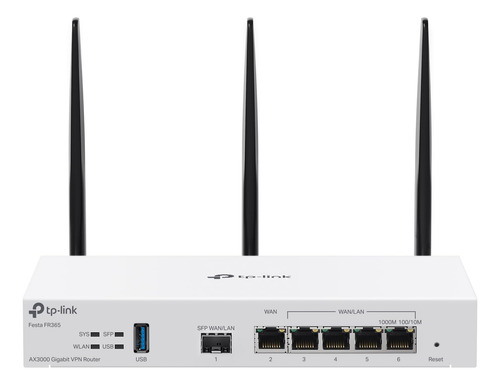 Enrutador Wan Tp-link Festa Fr365 Wi-fi 6 Ax3000 Vpn De 5 Gi