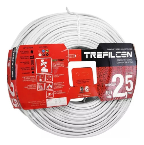 Cable Unipolar 2.5mm Rollo X 100metros Trefilcon