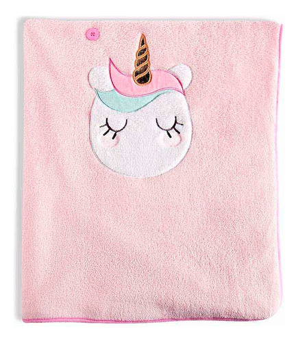 Cobertor Manta Infantil Bebê Menino E Menina Tip Top Cor Rosa Unicórnio