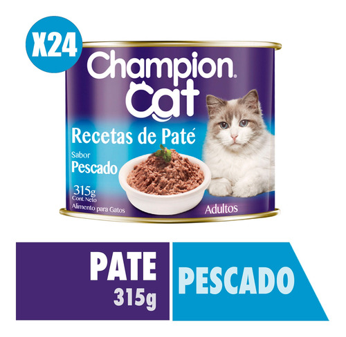 Champion Cat Pack 24 Und - Recetas De Paté Pescado 315g