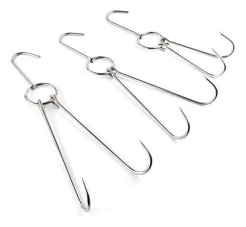 4pcs Ronda De Material Acero Inoxidable De 3 Patas Gancho