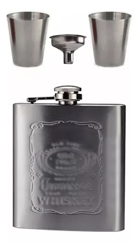 Petaca para Licor Licorera de Bolsillo Stainless Steel Hip Flask Set  Whiskey 7oz