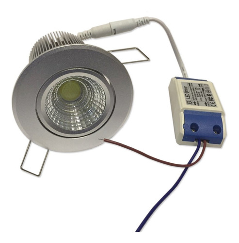 Foco Led Spot Downlight Embutido Gris Blanco Frío 220v 15w