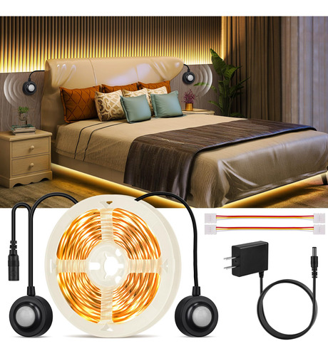 Houhui Luz Sensor Movimiento Dual Para Interior Debajo Cama