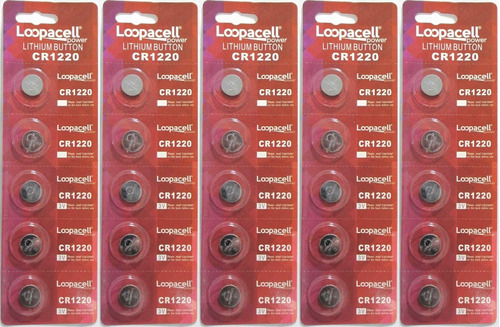 Loopacell (25 Baterias De 3 V Cr1220 Cr-1220 Baterias De Lit