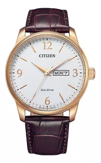 Reloj Citizen Hombre Eco-drive Bm8553-16a Cuero Calendario Color de la malla Marrón oscuro Color del bisel Dorado Color del fondo Blanco