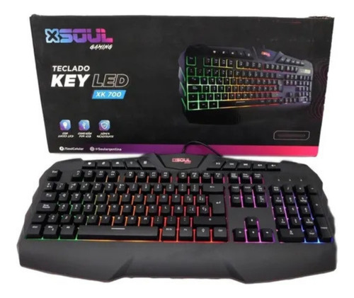 Teclado Soul Gaming Xk700 Color Negro Negro Español