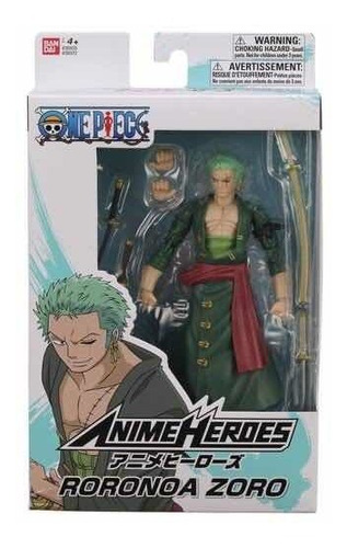 Imagen 5 de 5 de Roronoa Zoro Anime Heroes One Piece Figura 6.5 Bandai