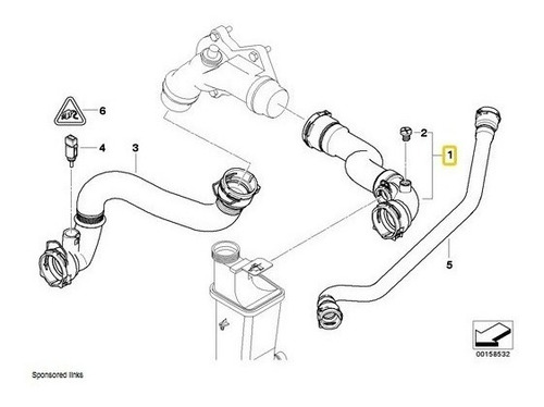 Imagen 6 de 9 de Manguera De Radiador Superior Bmw X3 2004 2005 2006 Agua &