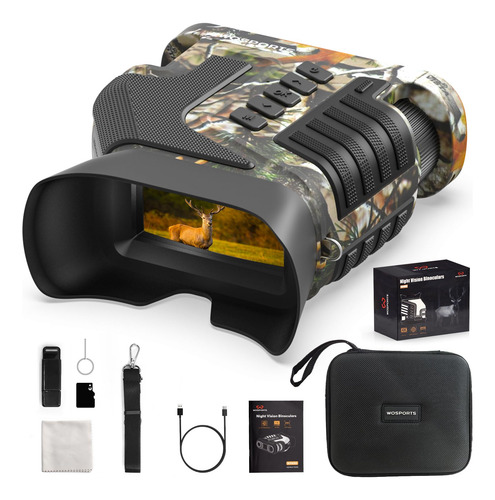 Wosports Binoculares 4k Visión Nocturna 10x 32 Gb