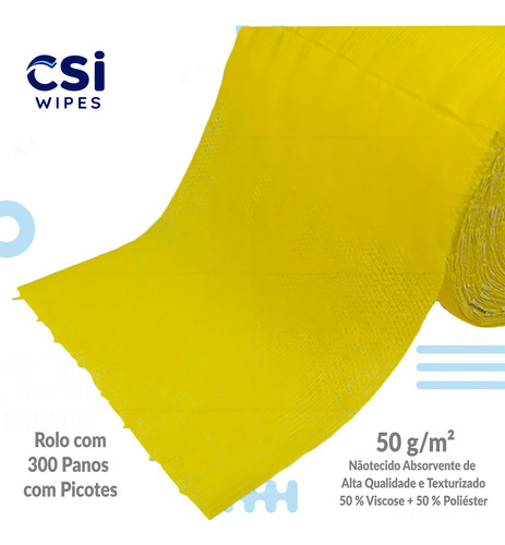 300 Panos Perfex Profissional Industrial Multiuso Amarelo