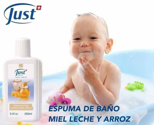 Espuma Gel De Baño Leche Miel 250ml Swiss Just Bebes Adultos