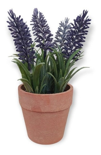 Plantas Artificiales Lavanda En Maceta De Barro Chica Deco | MercadoLibre