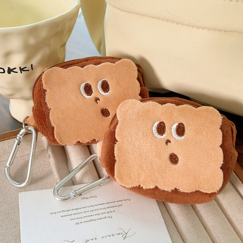 Bolsa De Moedas De Biscoito De Chocolate Com Pingente De Pel