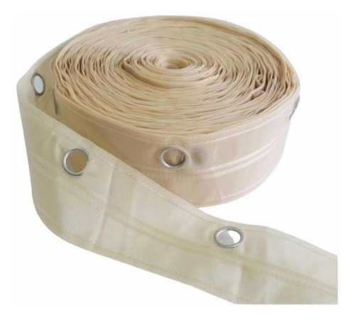 Cinta Cortina Beige 75mm Ancho Ojal De 22 Mm Pack 5m