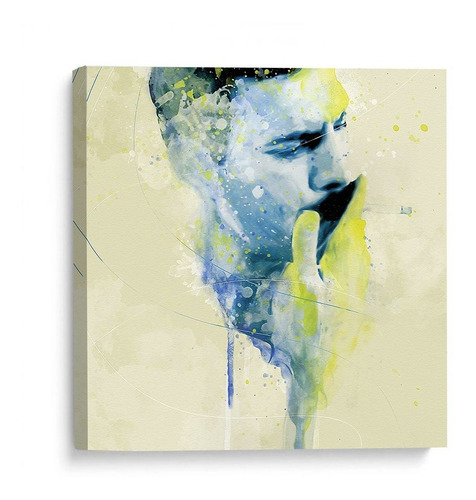 Cuadro Freddie Mercury Queen Acuarela Moderno Lienzo Canvas 