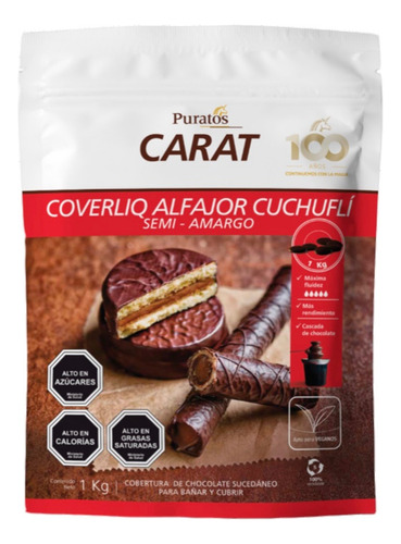 Chocolate Puratos Carat Alfajor Cuchufli 1kg Semi Amargo