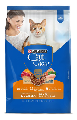Purina Cat Chow Adulto Delimix Salmón, Carne Y Pollo 10kg