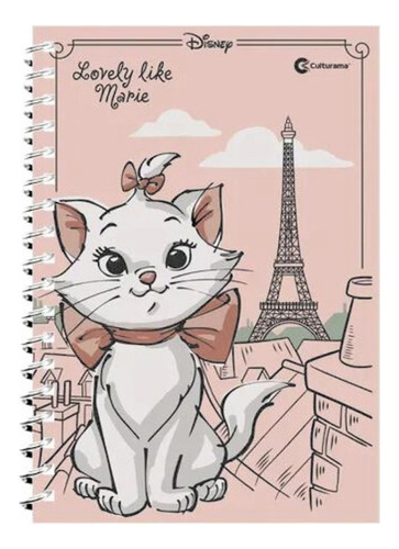 Caderno Universitário Capa Dura 80 Folhas Marie Disney