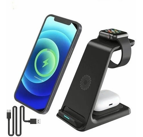 Imagen 2 de 7 de Estación Carga Rápida Para 3 En 1 iPhone/apple Watch/AirPods