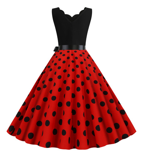 Minivestido Corto Estampado Sin Mangas Con Cuello En V Para