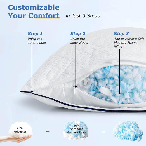 Almohadas Refrescantes King Espuma Viscoelástica Mmg