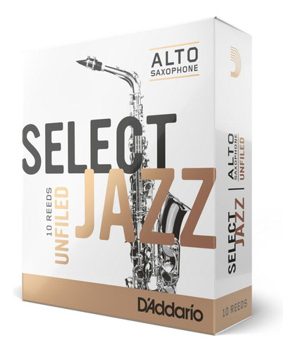Palheta Sax Alto 3h Unfiled (10 Peças) D'addario Select Jazz