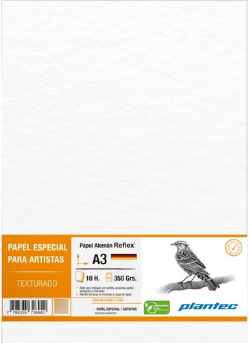 Papel Texturado Para Artistas A3 Plantec 350 G. X 10 15468