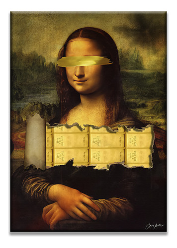 Cuadro Mona Lisa Moderna Dinero Wall Street Bitcoin  120 Cm