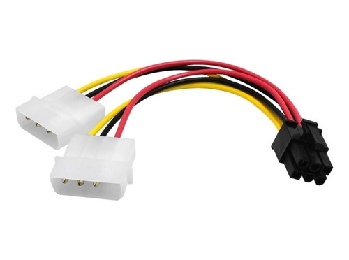 Cable Adaptador 2 Molex A 6 Pines Tarjeta De Video Gpu 