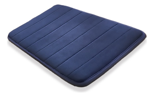 Tapete Baño Antideslizante De Espuma Tecnología Foam Memory Color Azul Marino Líneas