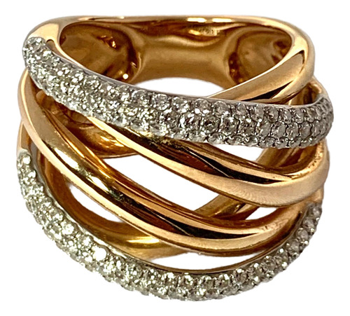 Anel I Do Overlapping Em Ouro Rose 18k (Usado)