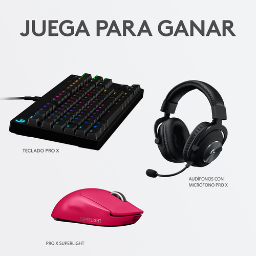 Mouse Inalámbrico Logitech G Pro X Superlight Gaming Magenta