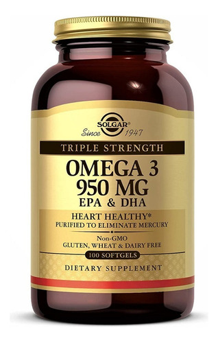 Omega 3 950 Mg Solgar 100 Caps - U - Unidad A $2959