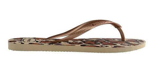 Imagen 2 de 6 de Ojota Havaianas Slim Animals Gris Arena Rose Gold Mujer
