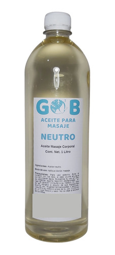 Aceite Para Masaje Base Neutro - Gob - 1 Litro