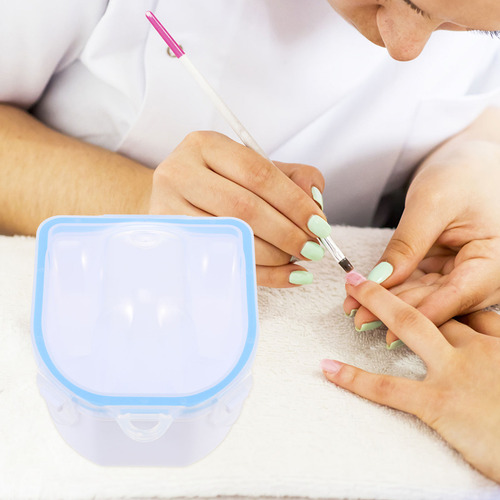 2 Cuencos De Plástico Para Uñas De Doble Capa Para Manicura