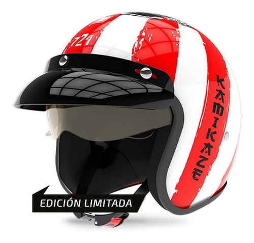 Imagen 1 de 5 de Casco Moto Abierto Hawk 721 Kamikaze Limitado Solomototeam