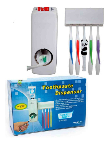 Dispensador Pasta Dental Con Porta Cepillos Plastico 