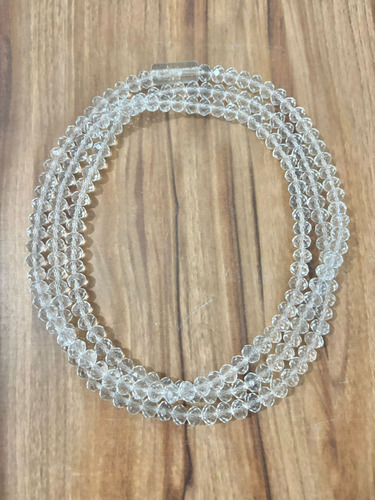 Guia Oxalá Cristal Transparente 8mm Vidro 60cm Umbanda