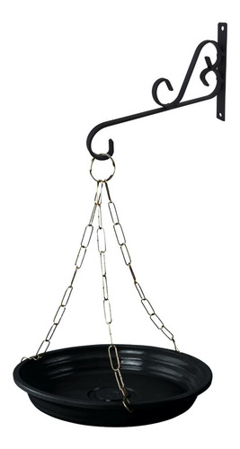 Gancho Suporte Rústico P/ Plantas De Parede 20cm Preto