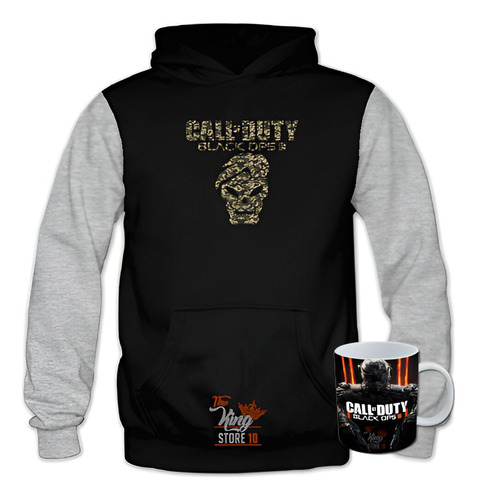 Poleron Bicolor Diseño Militar + Taza, Call Of Duty, Juego Bélico, Disparos, Shooter, Xxxl