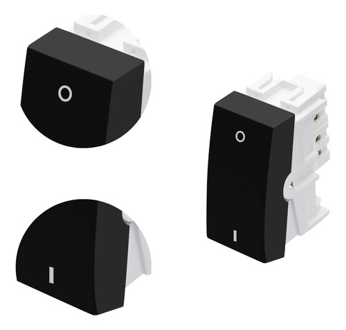 Modulo Interruptor Bipolar Simples 20a Preto Fosco Habitat