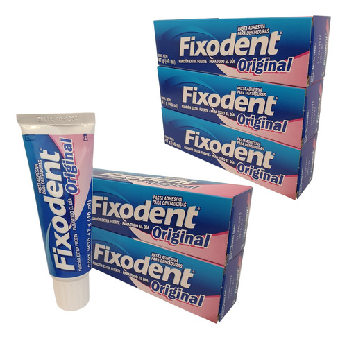 Fixodent Pasta Adhesiva 40ml Para Protesis Placas 5 Piezas