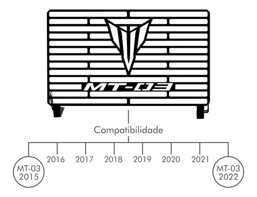 Imagem 3 de 10 de Protetor De Radiador Mt03 Mt 03 Aço Carbono 2019 2020 2021