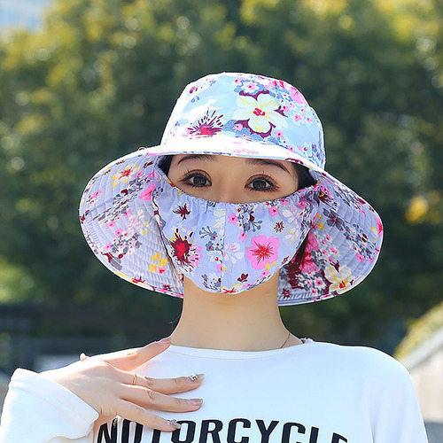 Sombrero Bohemio Transpirable Para El Sol Con Máscara Uv Int